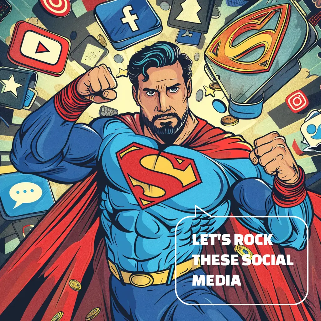 superman doing social media content